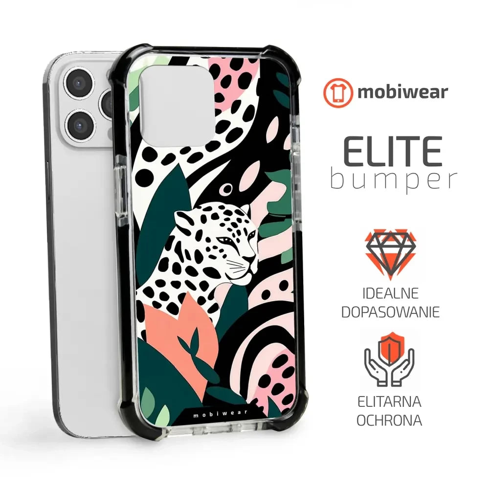 Handyhülle für iPhone 12 Pro Max mit MagSafe, Mobiwear Elite Bumper, Tropischer Gepard