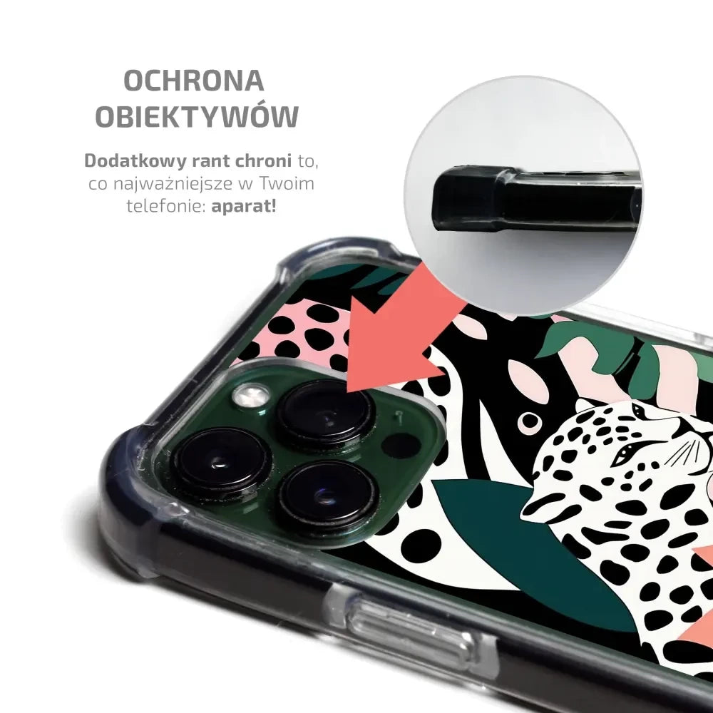 Handyhülle für iPhone X mit MagSafe, Mobiwear Elite Bumper, Tropischer Gepard