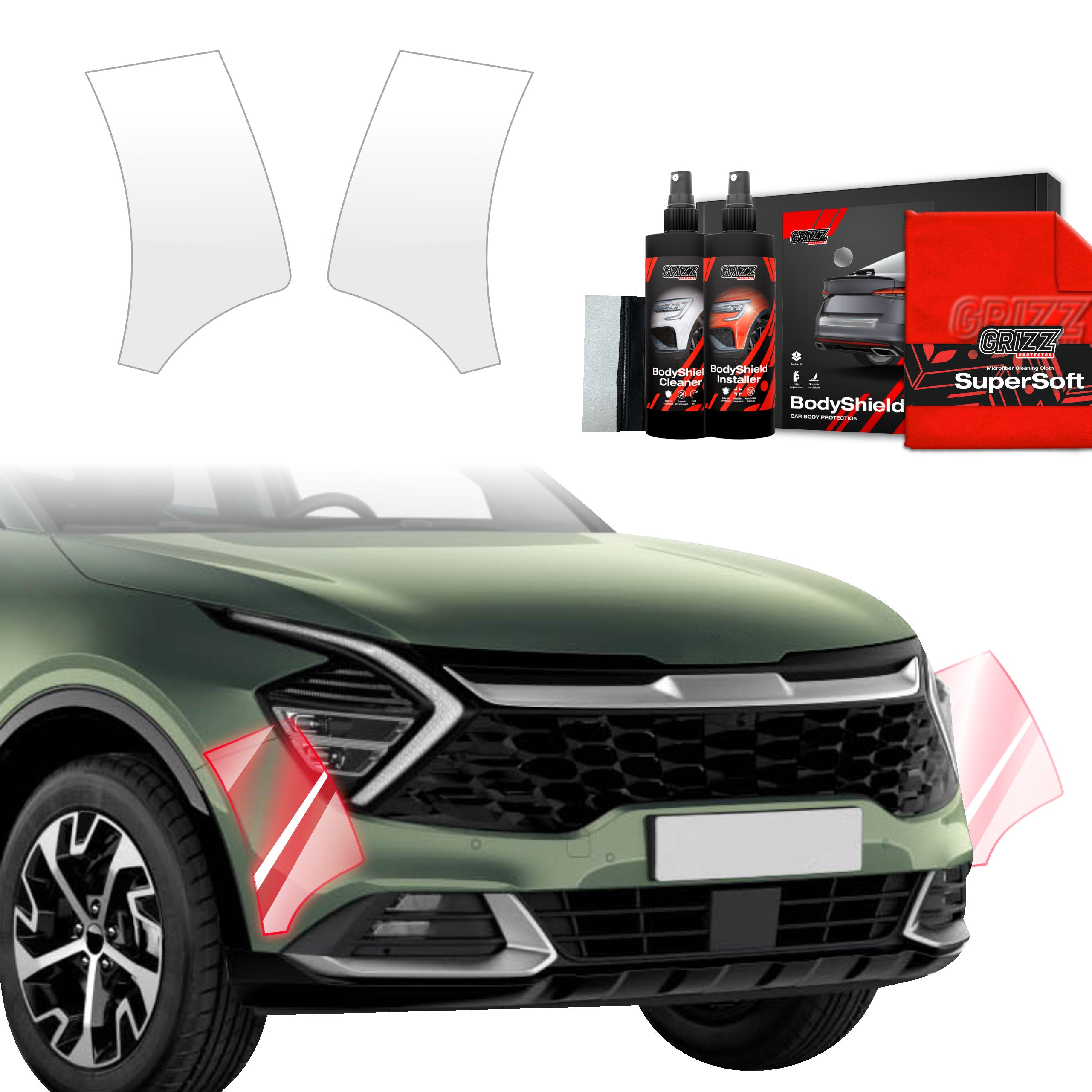 2in1 Schutzfolie Grizz Protector für Stoßstange - Kia Sportage 5 (2021-2025)