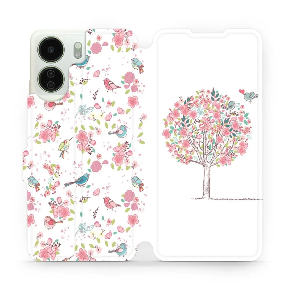 Handyhülle mit klappe für Xiaomi Redmi 13C 5G, Mobiwear Book, Rosa Hain