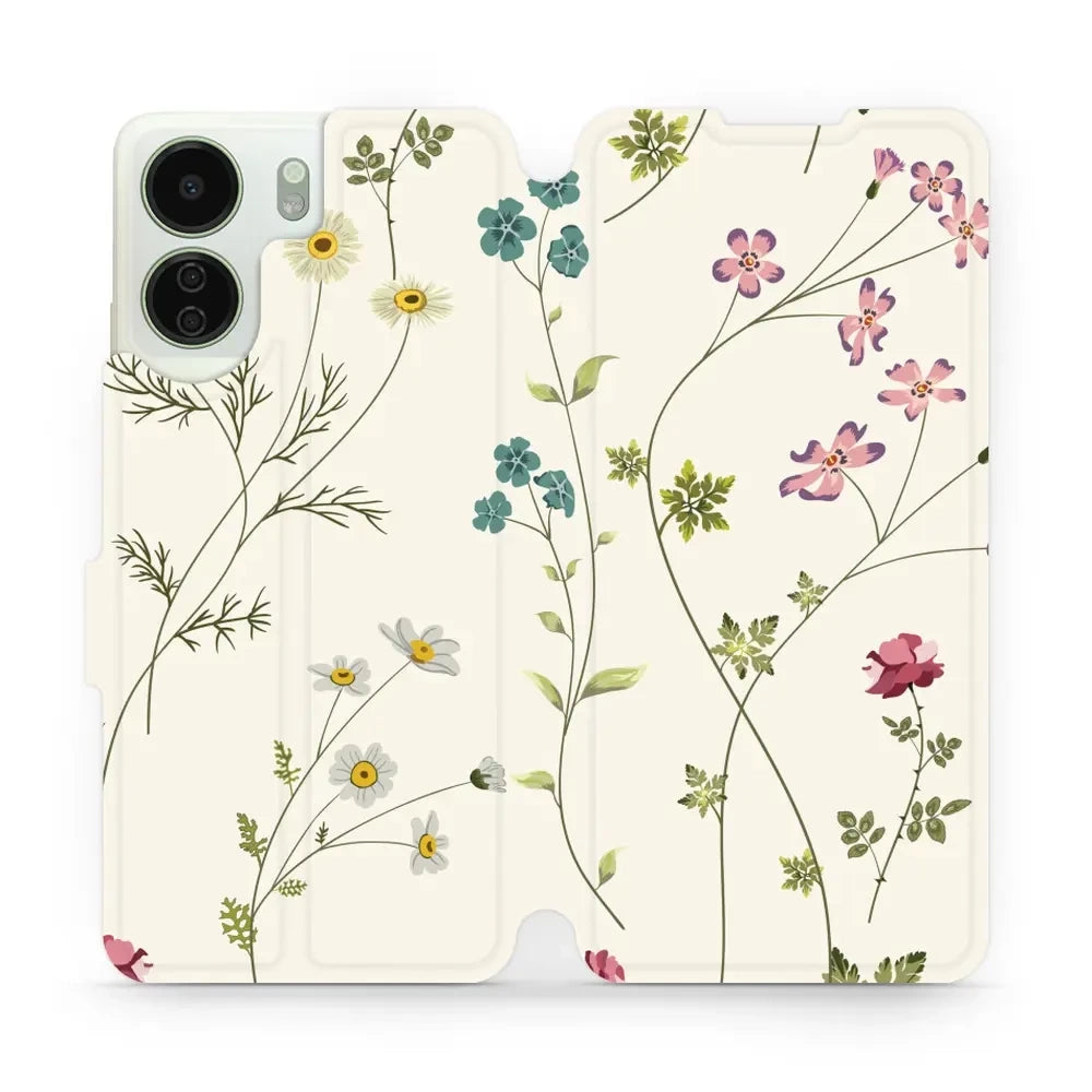 Handyhülle mit klappe für Xiaomi Redmi 13C 5G, Mobiwear Book, Feldblumen