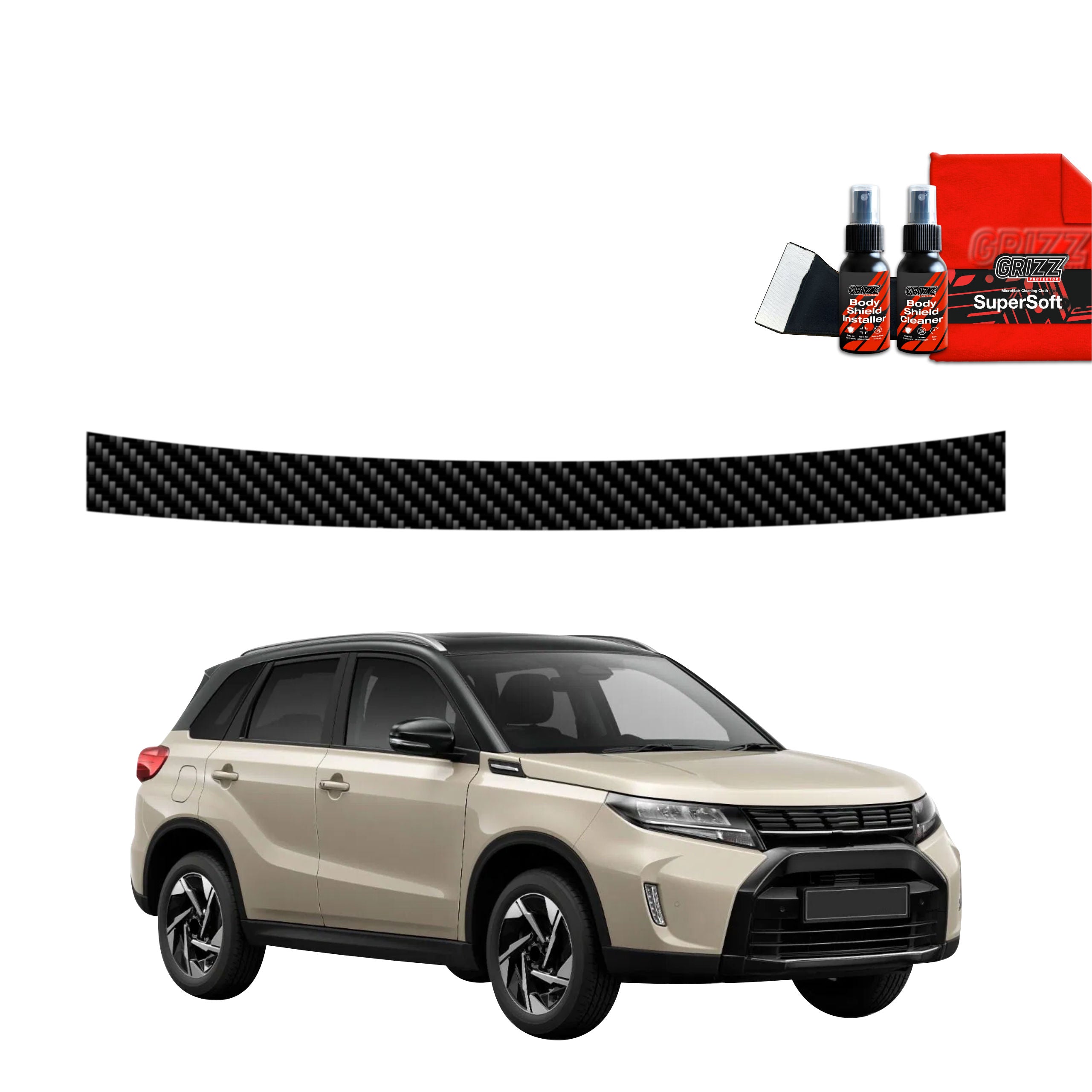 Kohlenstoff Schutzfolie Grizz Protector für Ladekante - Suzuki Vitara Facelift (2024-2026)
