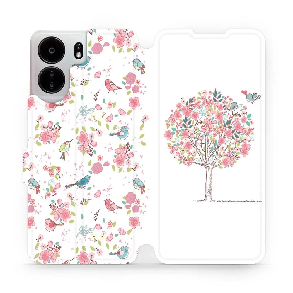 Handyhülle mit klappe für Xiaomi Poco C65, Mobiwear Book, Rosa Hain