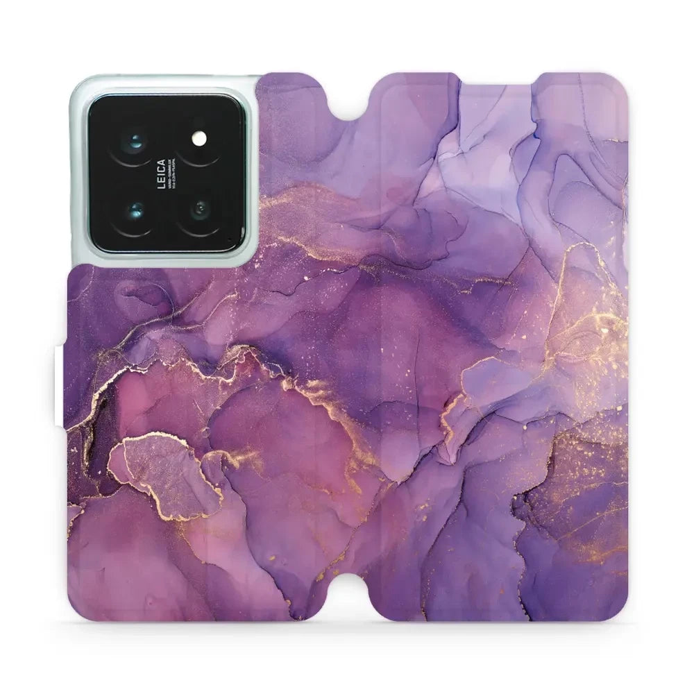 Handyhülle mit klappe für Xiaomi 14 Pro, Mobiwear Book, Violett