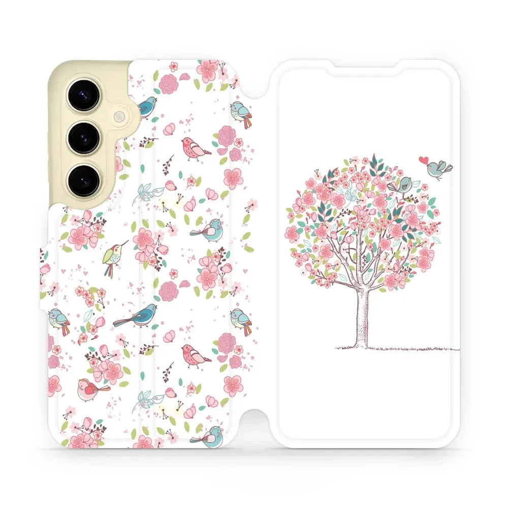 Handyhülle mit klappe für Galaxy S24, Mobiwear Book, Rosa Hain