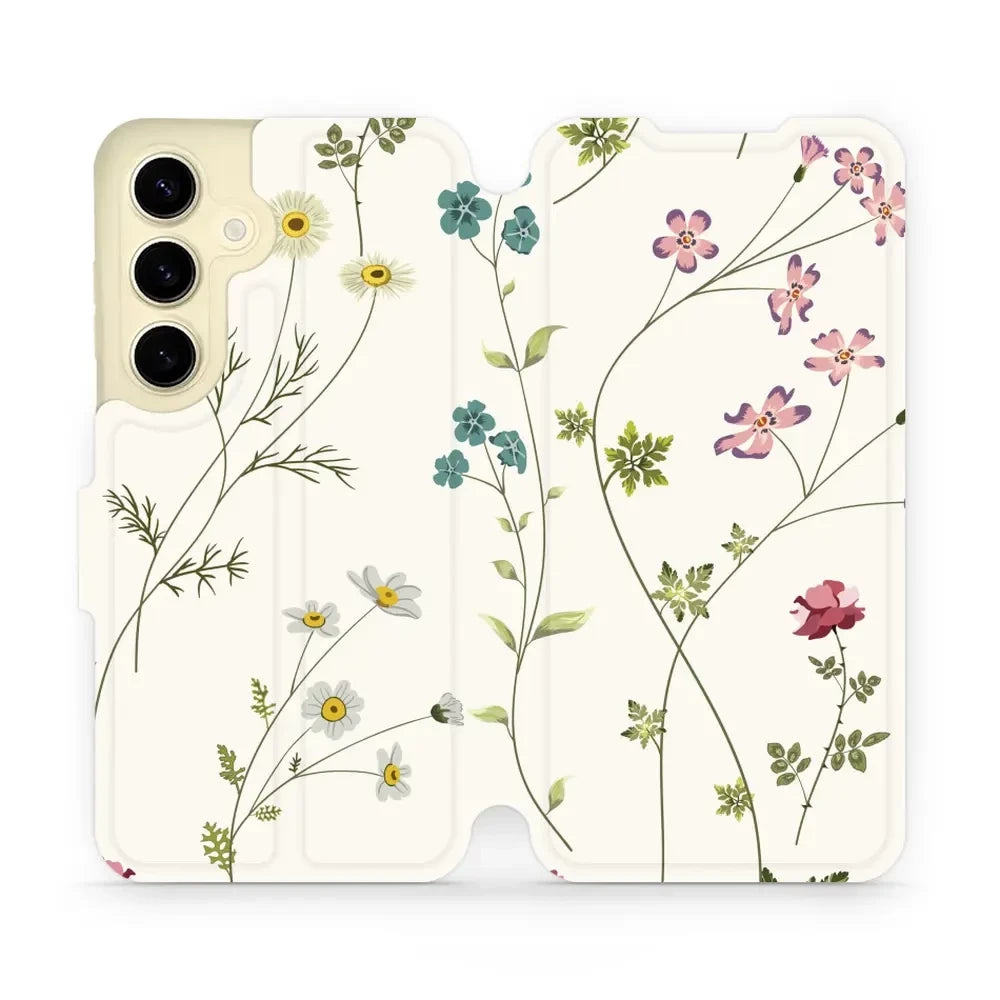 Handyhülle mit klappe für Galaxy S24, Mobiwear Book, Feldblumen