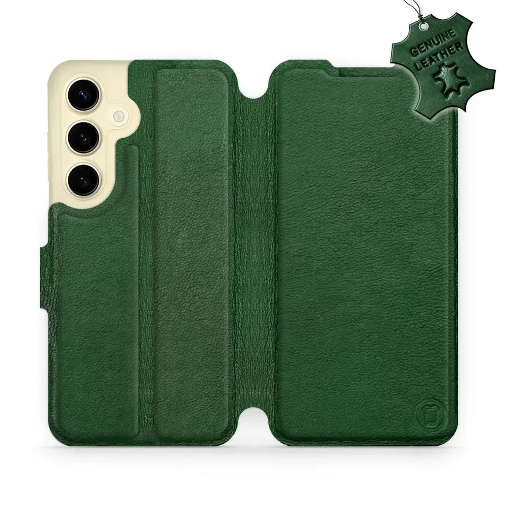Echtleder Handyhülle für Galaxy S24, Mobiwear Leather, Grün