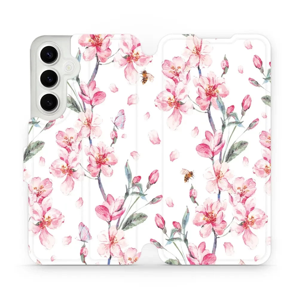 Handyhülle mit klappe für Galaxy S24 Plus, Mobiwear Book, Rosa Frühling
