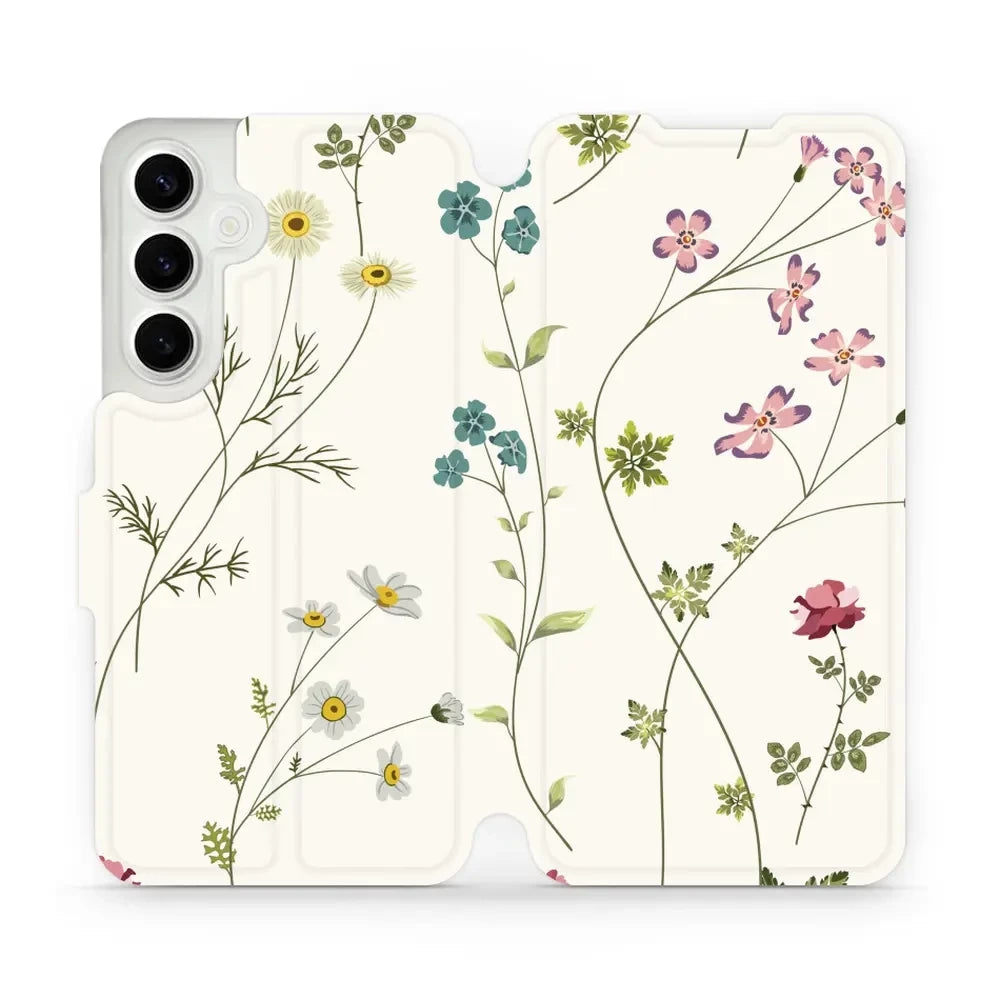 Handyhülle mit klappe für Galaxy S24 Plus, Mobiwear Book, Feldblumen