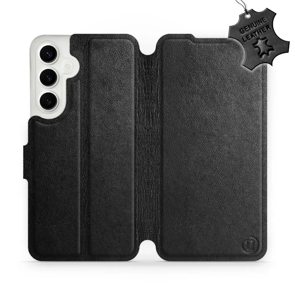 Echtleder Handyhülle für Galaxy S24 Plus, Mobiwear Leather, Schwarz
