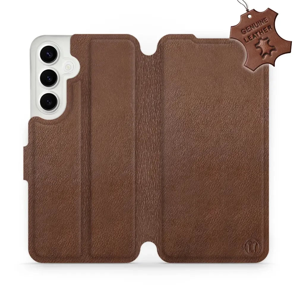 Echtleder Handyhülle für Galaxy S24 Plus, Mobiwear Leather, Braun