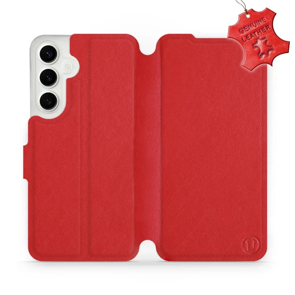 Echtleder Handyhülle für Galaxy S24 Plus, Mobiwear Leather, Rot