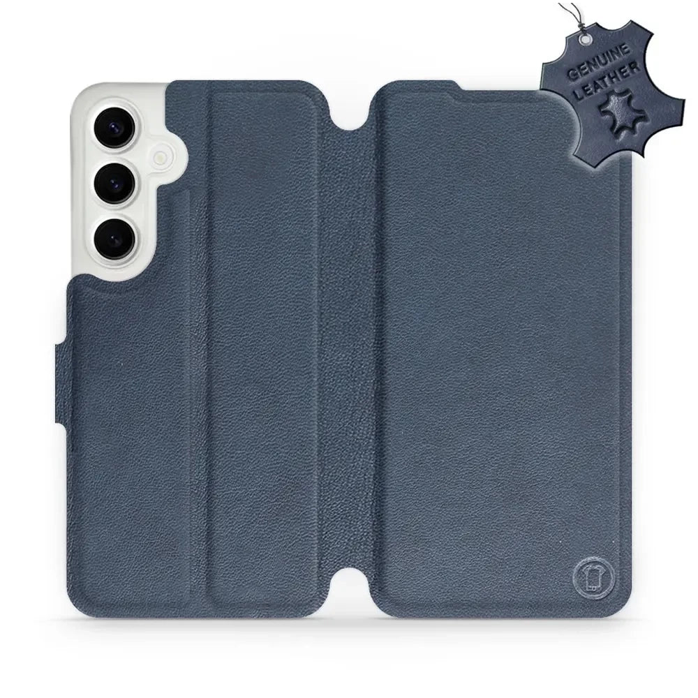 Echtleder Handyhülle für Galaxy S24 Plus, Mobiwear Leather, Dunkelblau