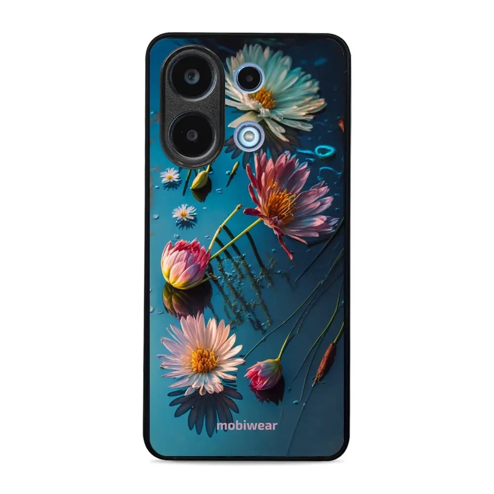 Handyhülle für Xiaomi Redmi Note 13 4G, Mobiwear Glossy Case, Blau-Blumig