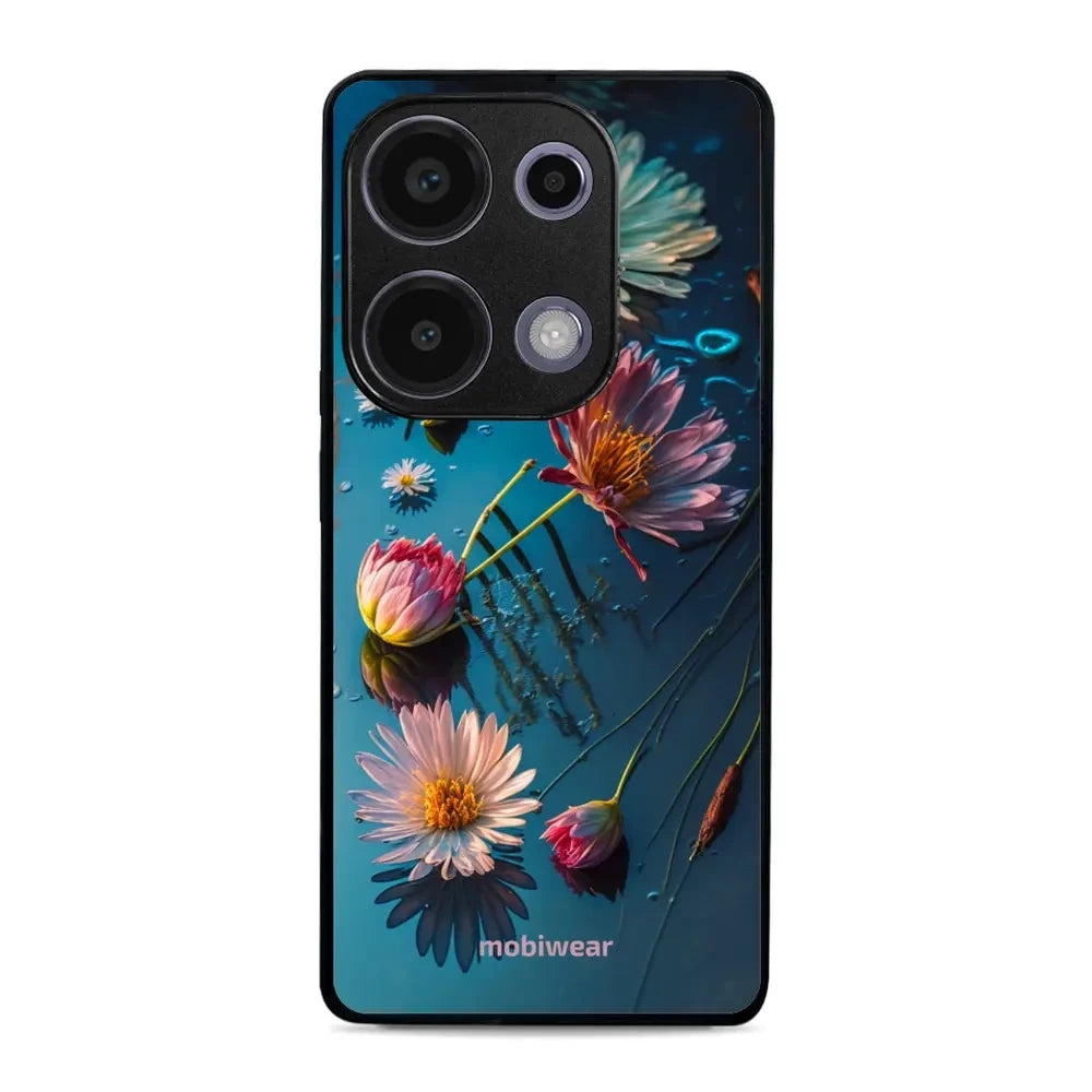 Handyhülle für Xiaomi Poco M6 Pro 4G, Mobiwear Glossy Case, Blau-Blumig