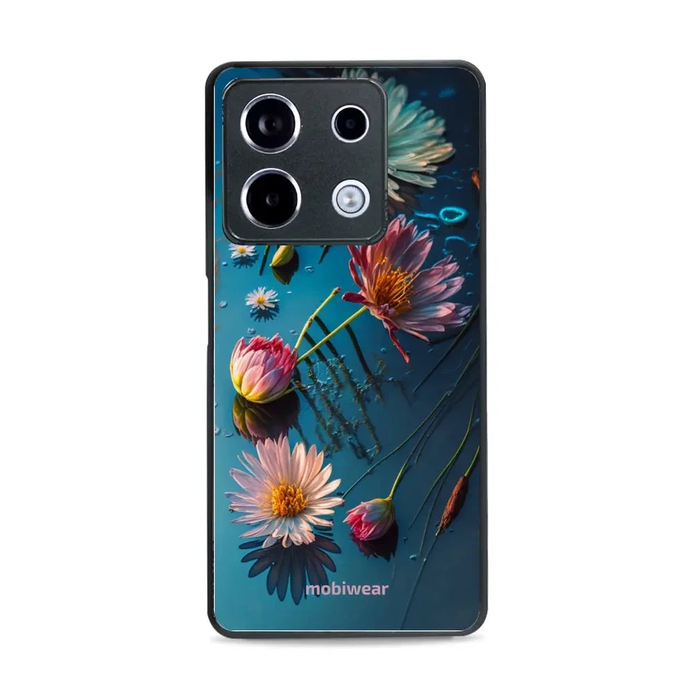 Handyhülle für Xiaomi Poco X6, Mobiwear Glossy Case, Blau-Blumig