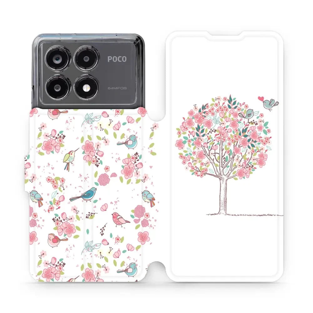 Handyhülle mit klappe für Xiaomi POCO X6 Pro, Mobiwear Book, Rosa Hain
