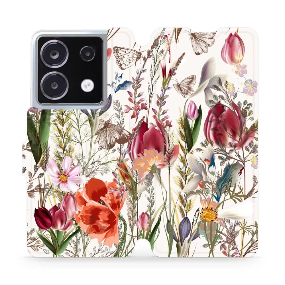 Handyhülle mit klappe für Xiaomi Poco X6, Mobiwear Book, Blumenstrauß