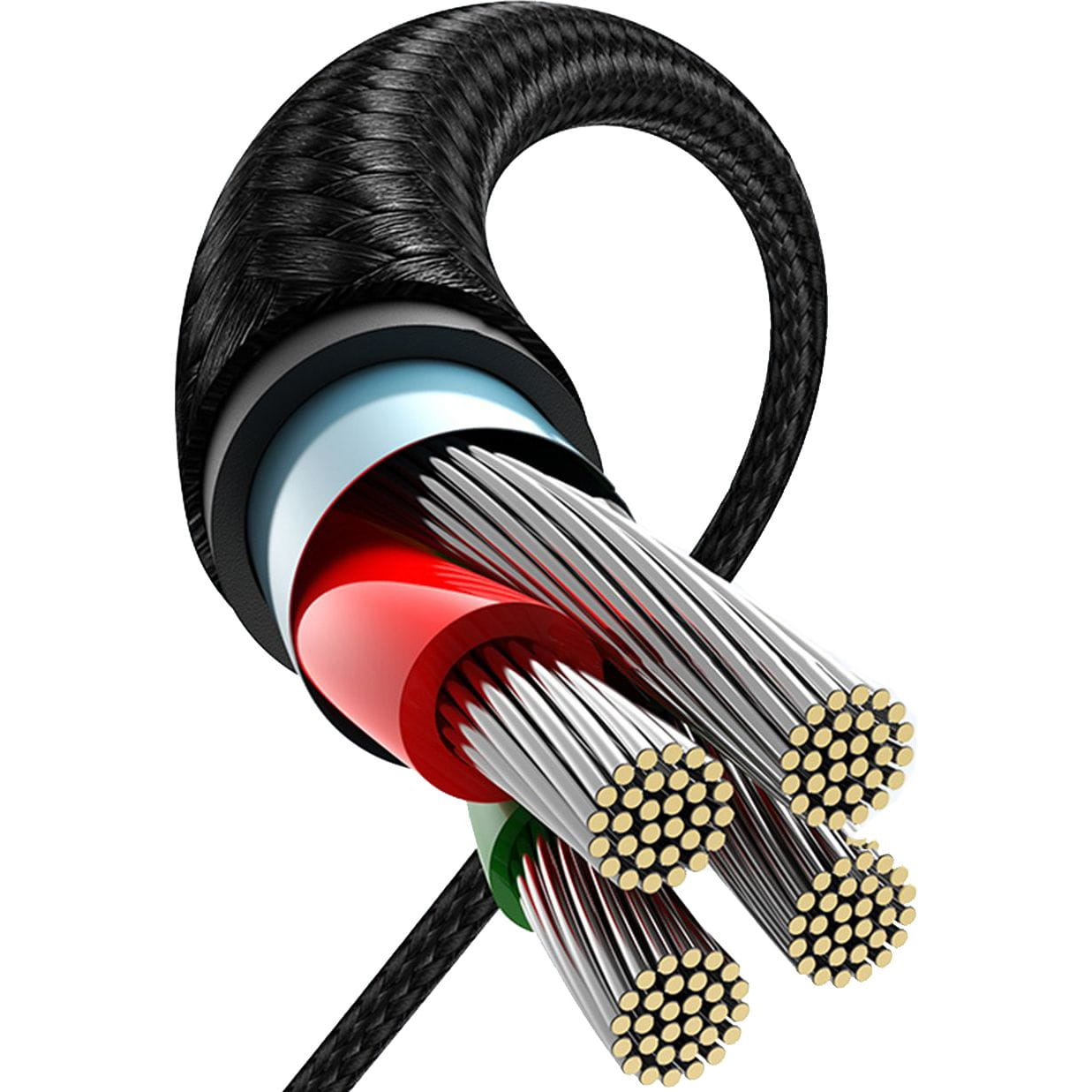 Ugreen US176 USB-A / USB-C abgewinkeltes Kabel, QC 3.0, 480Mbps, 3A, 3m, Schwarz