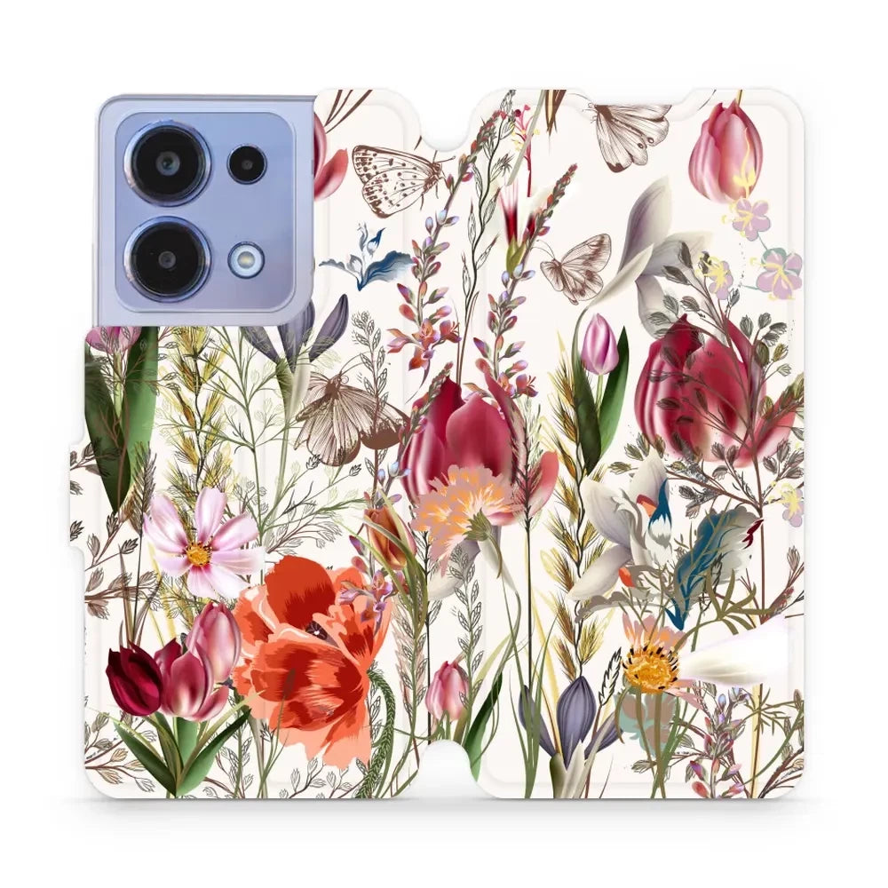 Handyhülle mit klappe für Xiaomi Poco M6 Pro 4G, Mobiwear Book, Blumenstrauß
