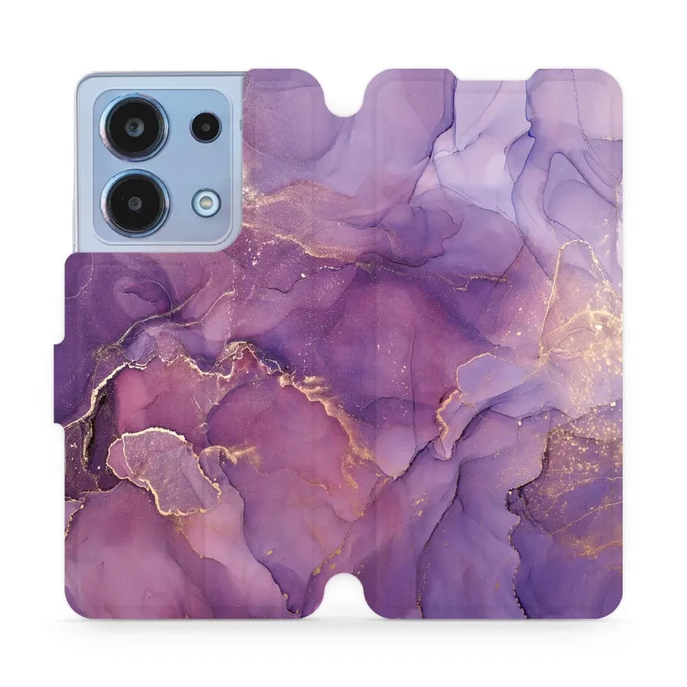Handyhülle mit klappe für Xiaomi Redmi Note 13 4G, Mobiwear Book, Violett