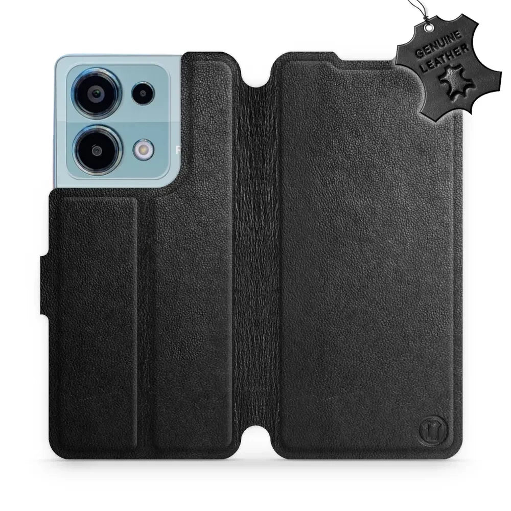 Echtleder Handyhülle für Xiaomi Redmi Note 13 Pro 4G, Mobiwear Leather, Schwarz