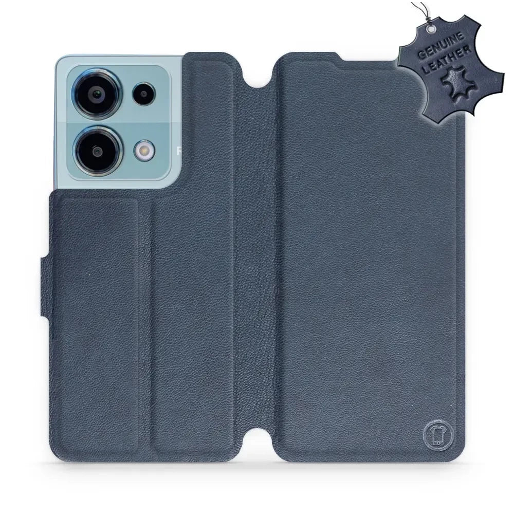 Echtleder Handyhülle für Xiaomi Redmi Note 13 Pro 4G, Mobiwear Leather, Dunkelblau