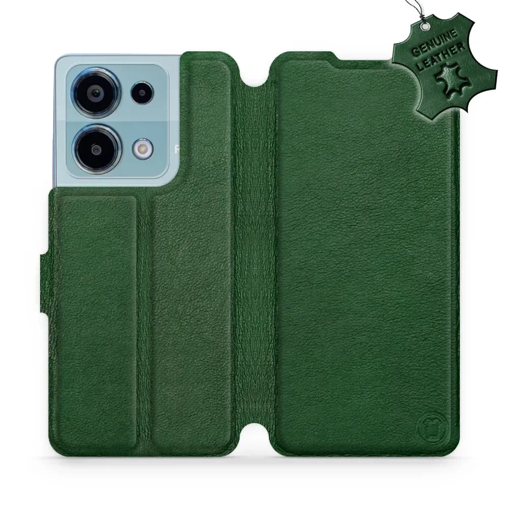 Echtleder Handyhülle für Xiaomi Redmi Note 13 Pro 4G, Mobiwear Leather, Grün