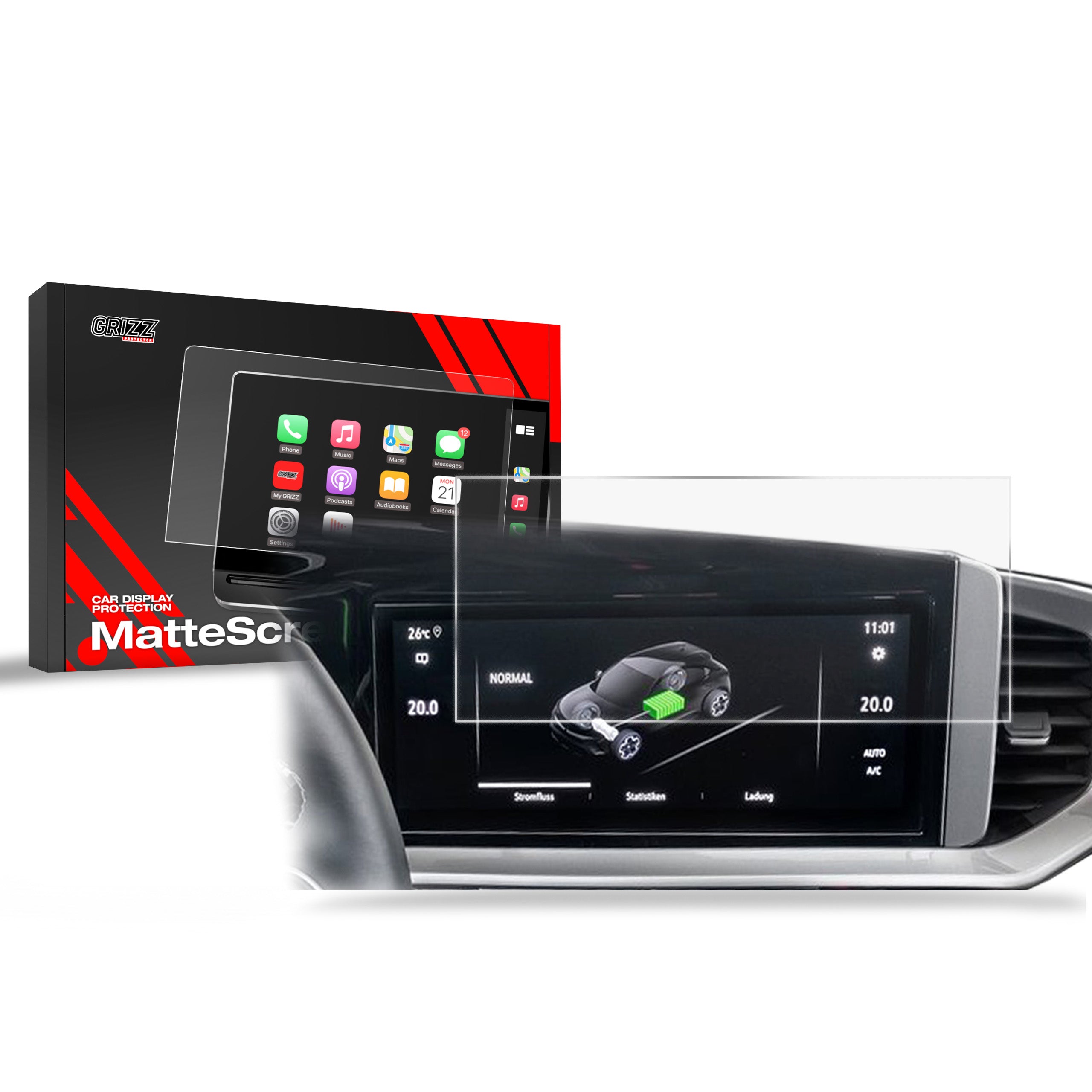 Matte Autodisplayfolie für Opel Mokka 2 10" (2021-2026), Grizz Protector