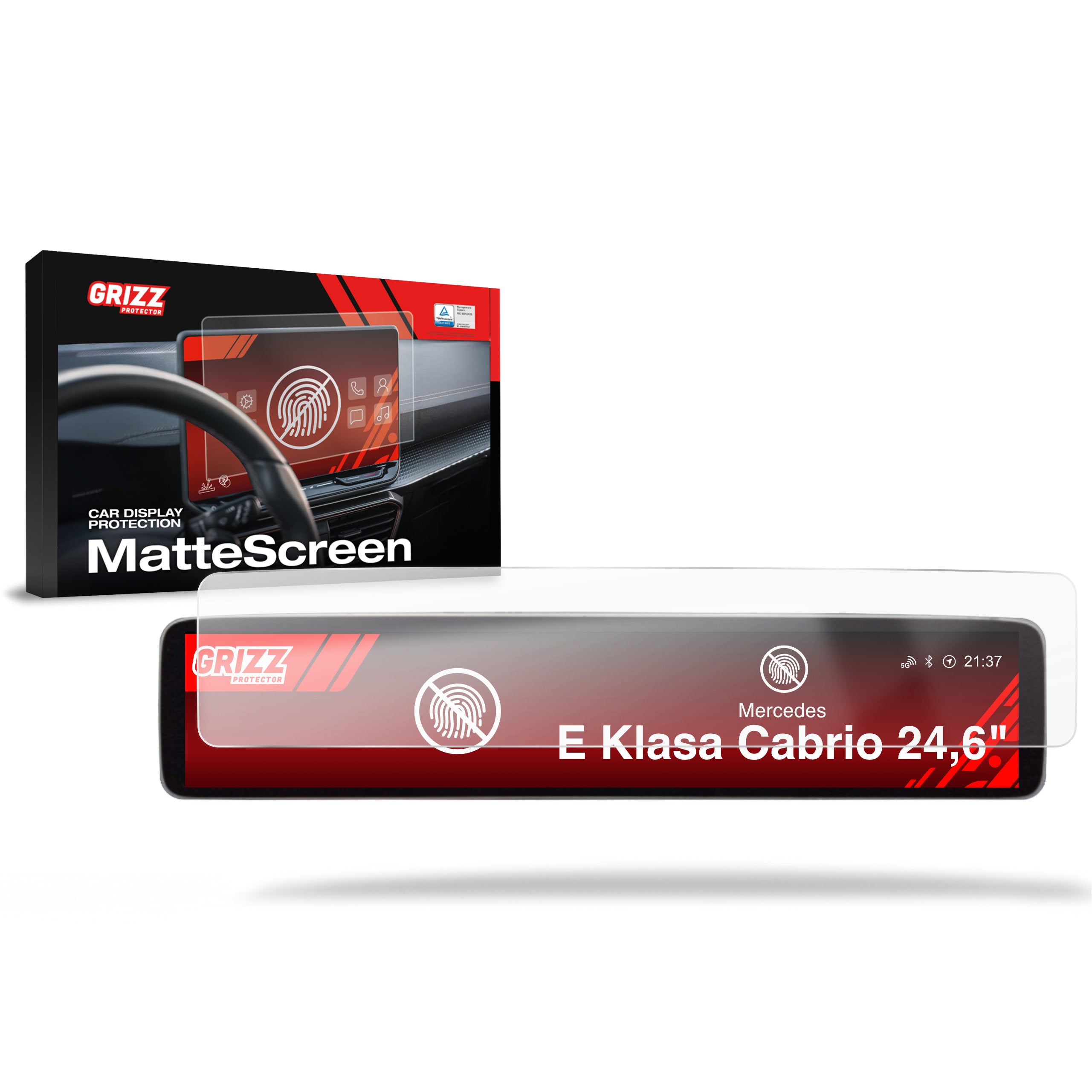 Matte Autodisplayfolie für Mercedes E Klasse Cabrio (2020-2023), Grizz Protector