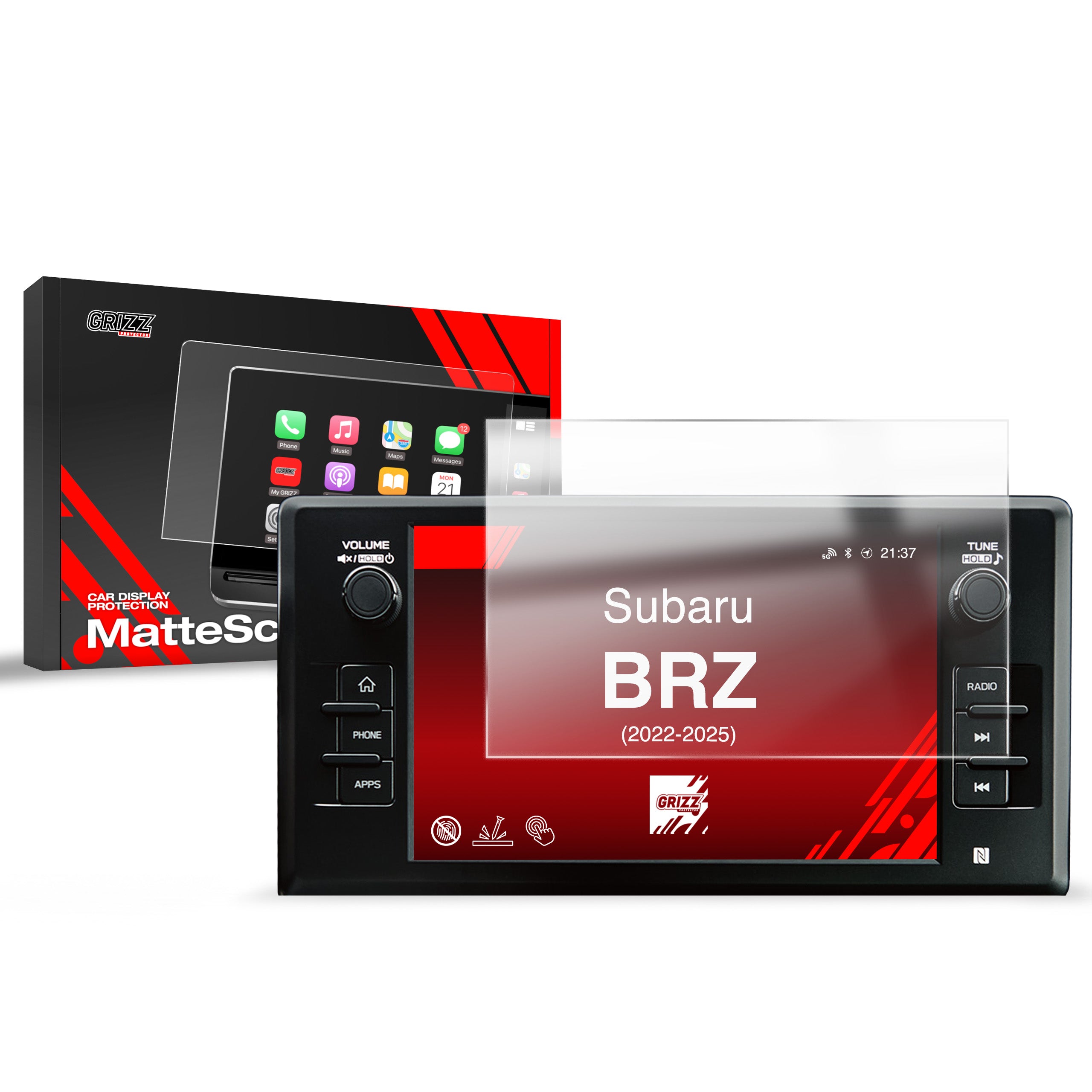 Matte Autodisplayfolie für Subaru BRZ 8" (2022-2026), Grizz Protector