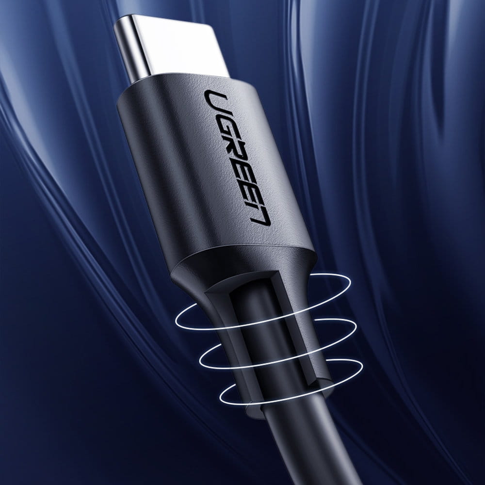 Ugreen vernickeltes Kabel USB-C zu USB-C, 1,5m, Schwarz