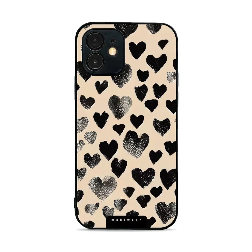 Handyhülle für iPhone 12 Mini, Mobiwear Glossy Case, Beige Liebe