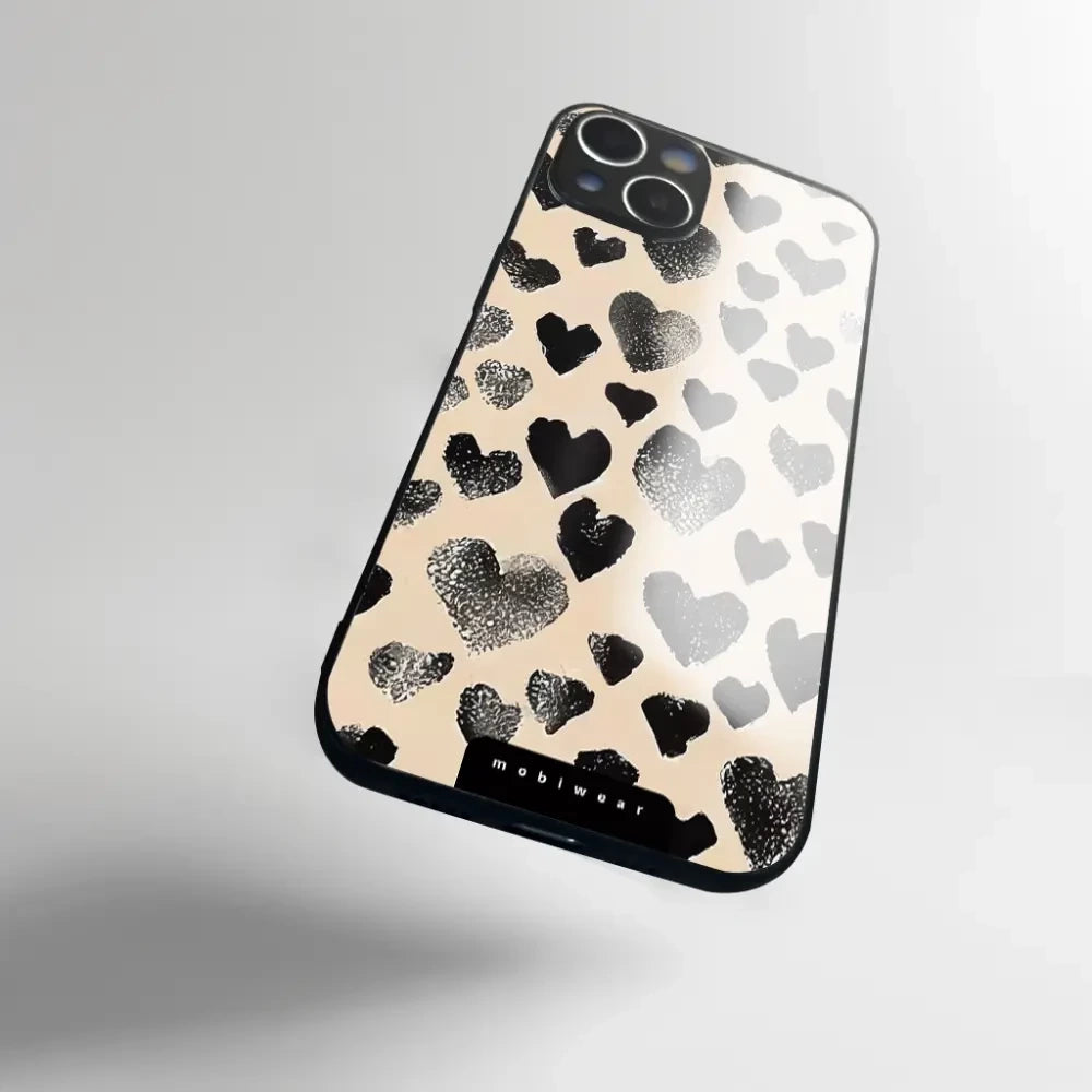 Handyhülle für iPhone 13 Mini, Mobiwear Glossy Case, Beige Liebe