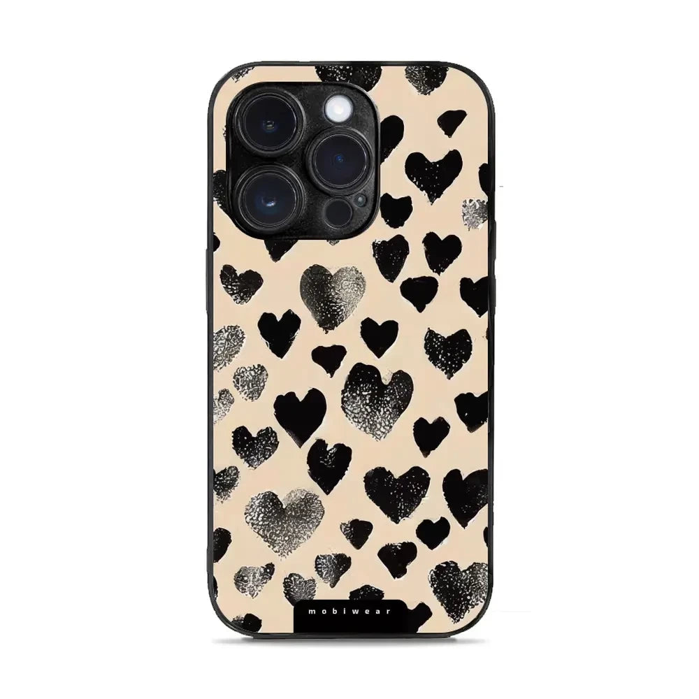 Handyhülle für iPhone 14 Pro, Mobiwear Glossy Case, Beige Liebe