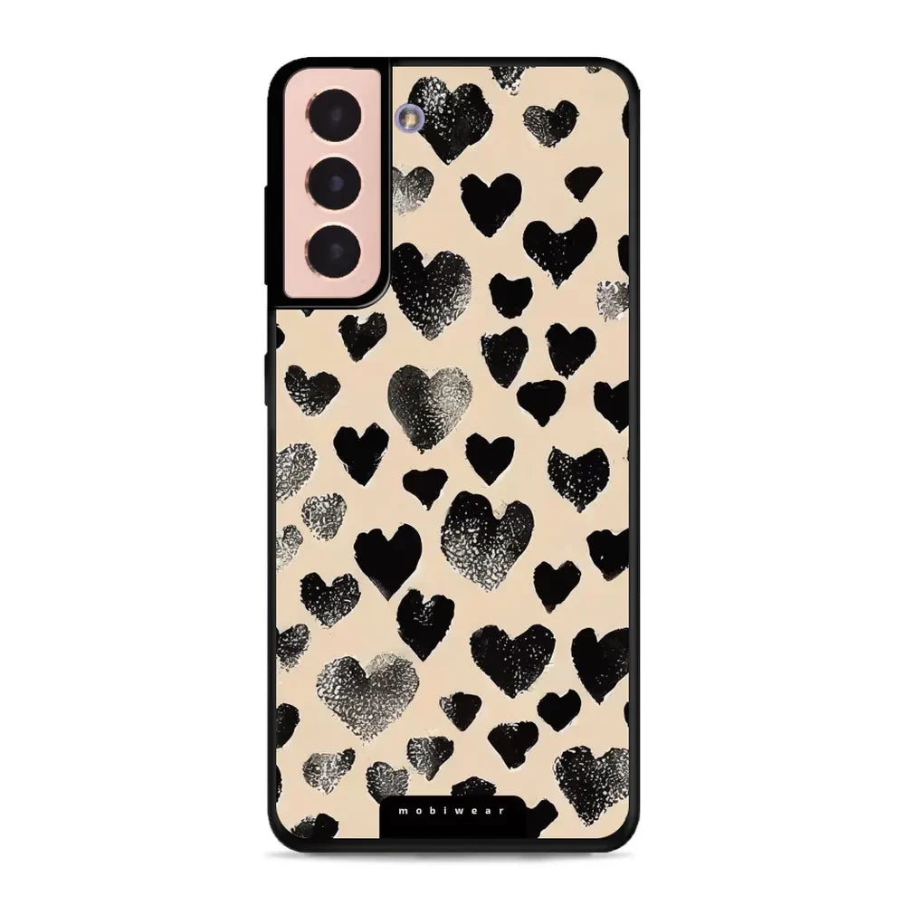 Handyhülle für Galaxy S21, Mobiwear Glossy Case, Beige Liebe