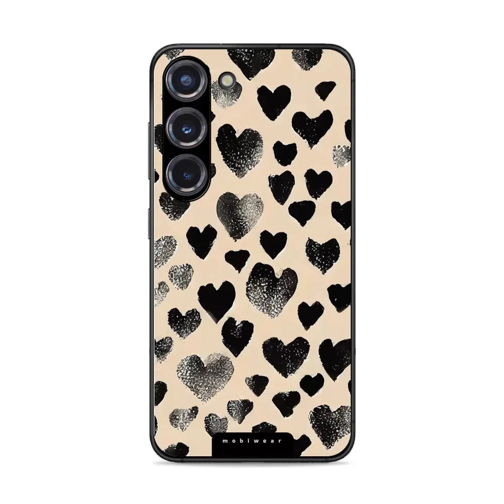 Handyhülle für Galaxy S23, Mobiwear Glossy Case, Beige Liebe