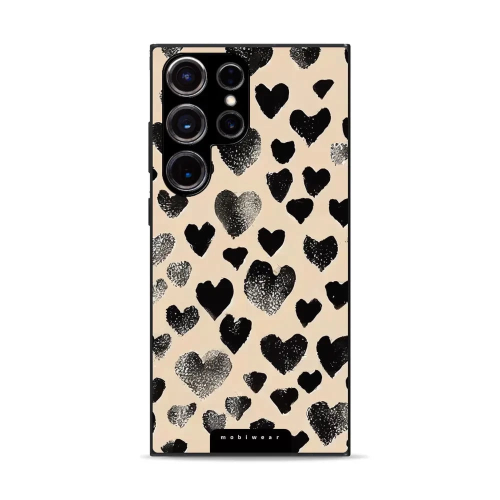 Handyhülle für Galaxy S23 Ultra, Mobiwear Glossy Case, Beige Liebe