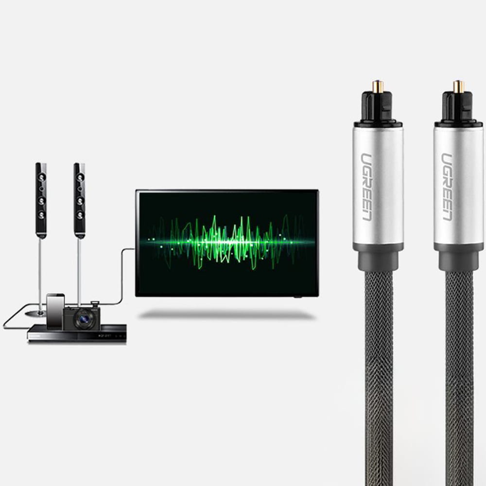 Optisches Kabel zu Toslink SPDIF, Ugreen AV108, 3 m, Grau