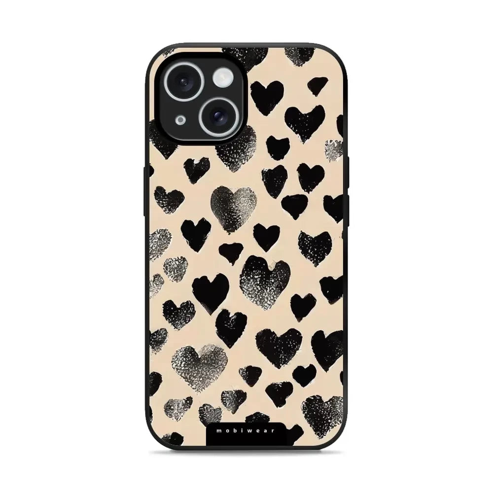 Handyhülle für iPhone 15, Mobiwear Glossy Case, Beige Liebe