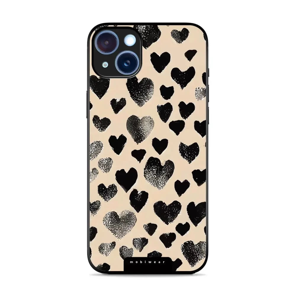 Handyhülle für iPhone 15 Plus, Mobiwear Glossy Case, Beige Liebe