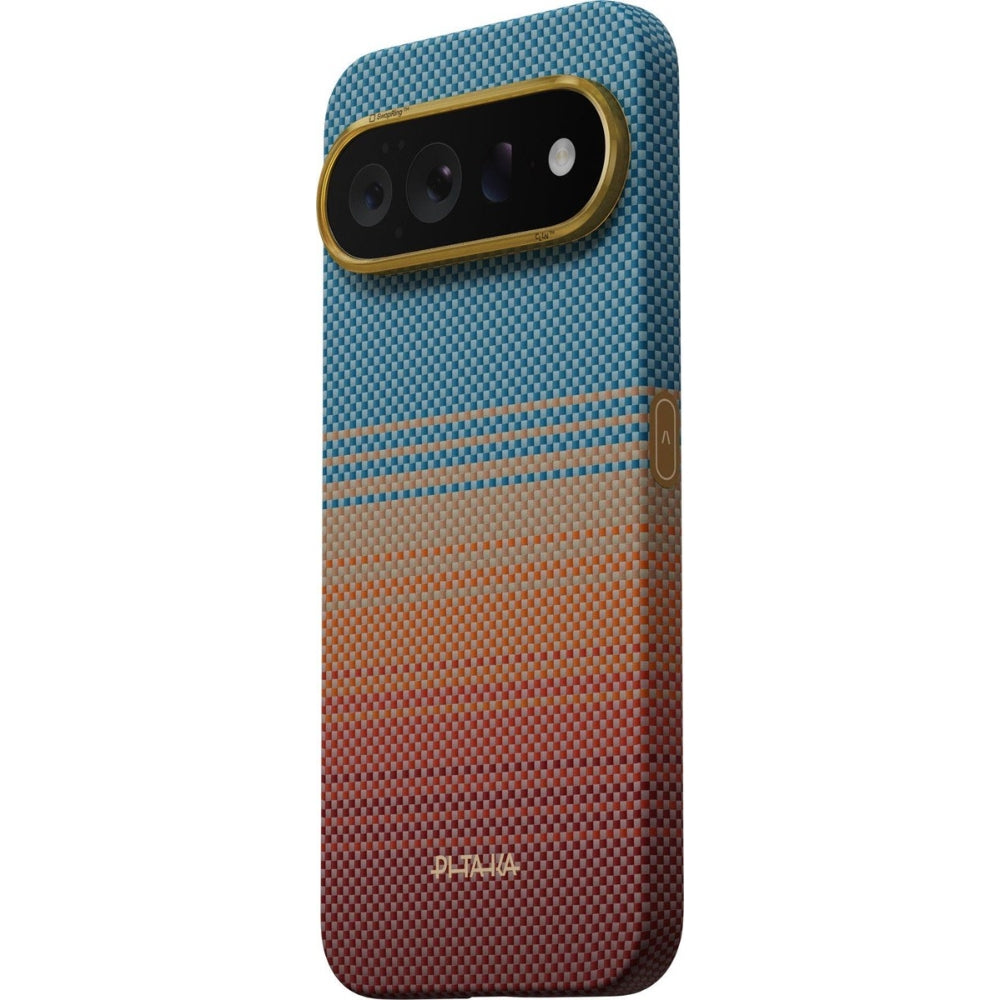 Aramid Handyhülle für Google Pixel 11 Pro, PITAKA Ultra-Slim Case mit MagSafe, Orange und Blau mit Kevlar (2/5)
