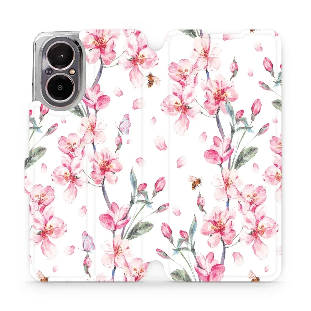 Handyhülle mit klappe für Realme C67 4G, Mobiwear Book, Rosa Frühling