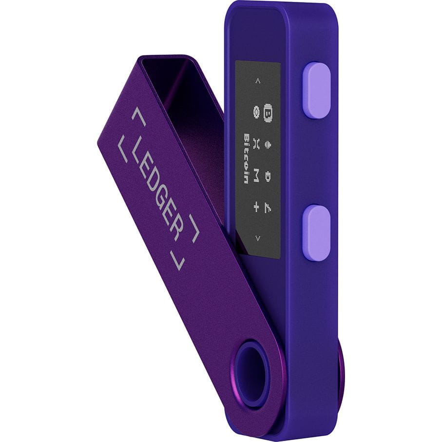 Kryptowährungs-Wallet und NFT Ledger Nano S Plus, Violett/Violett