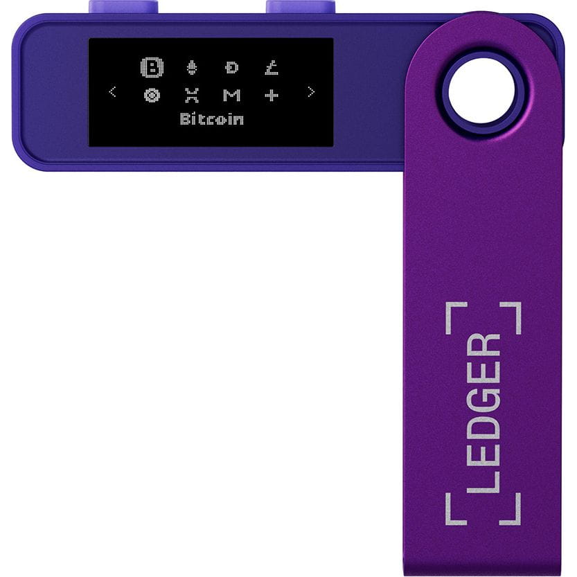 Kryptowährungs-Wallet und NFT Ledger Nano S Plus, Violett/Violett