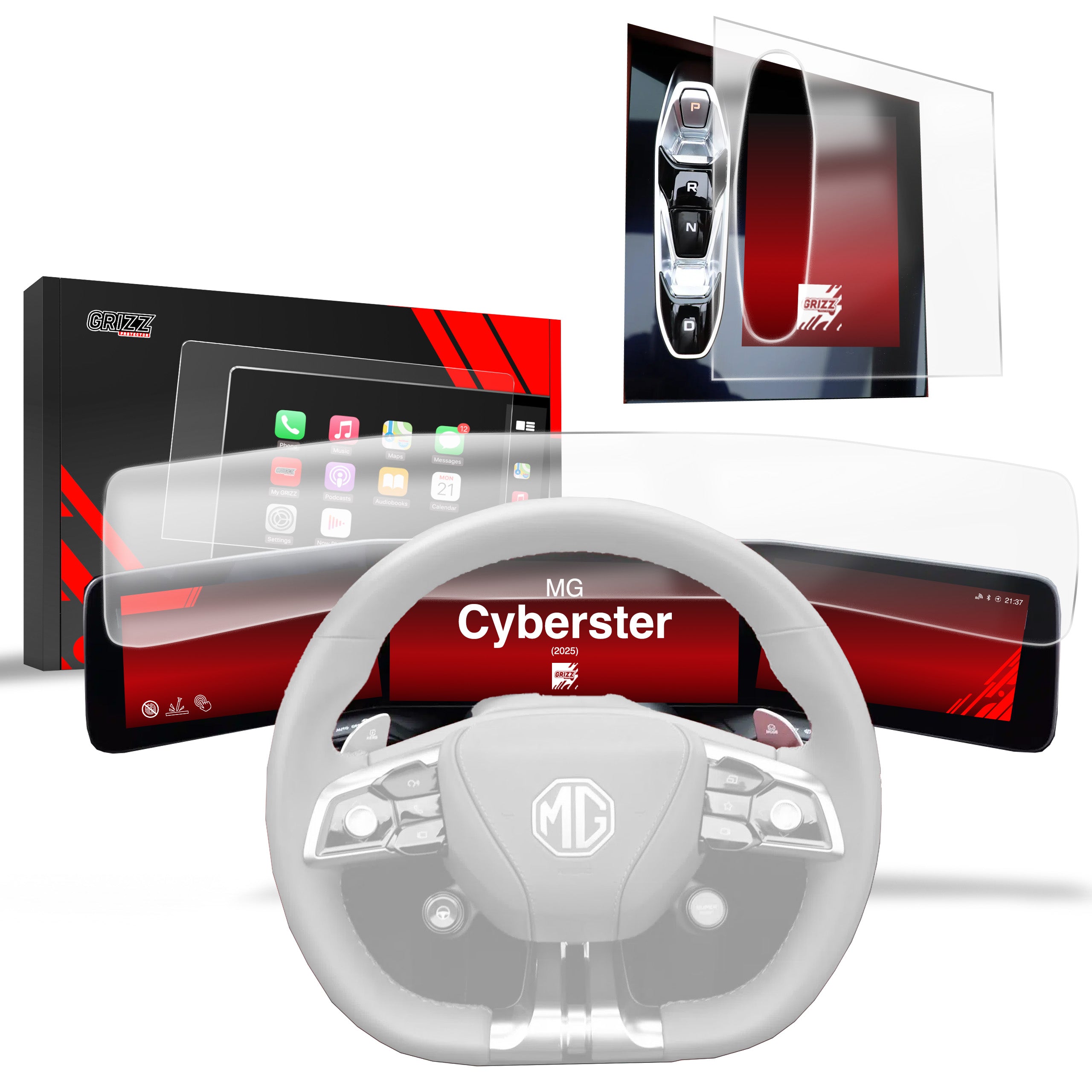 Matte Autodisplayfolie 2in1 für MG Cyberster (2025-2026), Grizz Protector