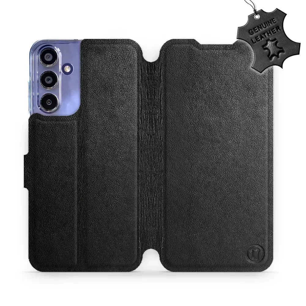 Echtleder Handyhülle für Galaxy A15 4G, Mobiwear Leather, Schwarz