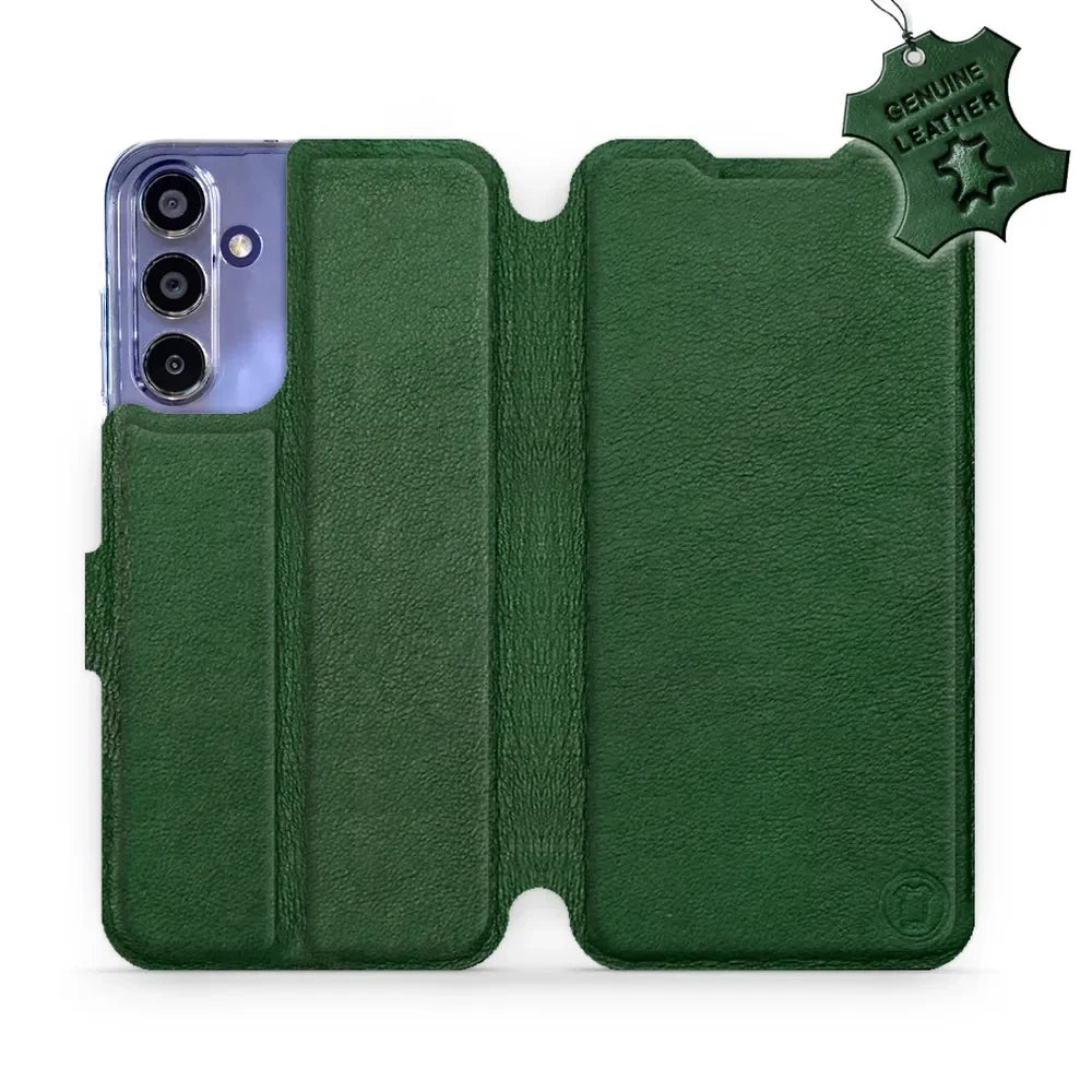 Echtleder Handyhülle für Galaxy A15 4G, Mobiwear Leather, Grün
