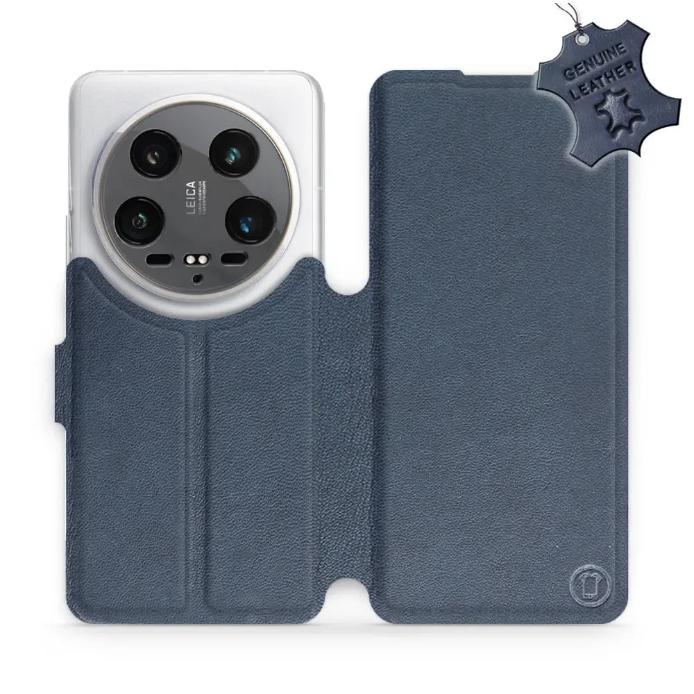 Echtleder Handyhülle für Xiaomi 14 Ultra, Mobiwear Leather, Dunkelblau