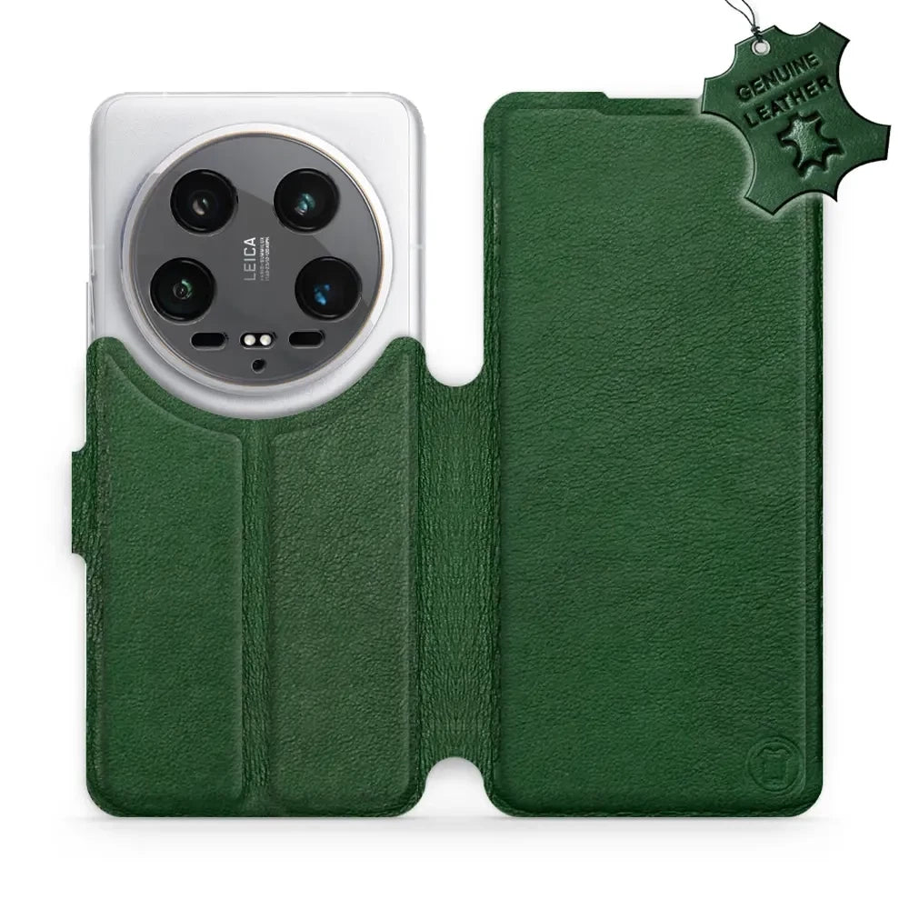 Echtleder Handyhülle für Xiaomi 14 Ultra, Mobiwear Leather, Grün